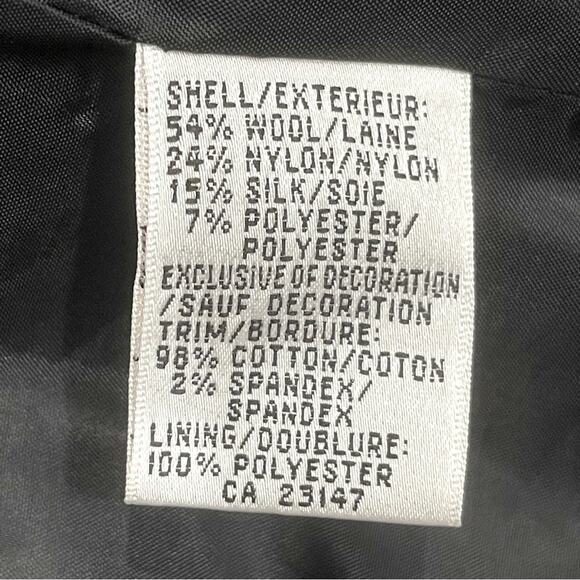 Talbots Full-Zip Vest Herringbone Wool Silk Blend Lined Snowflake - Large - Picture 9 of 11